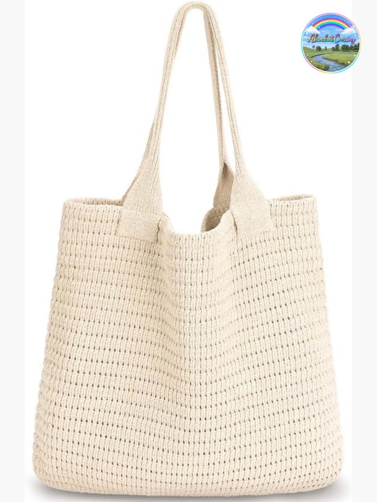 Crochet Tote Bag - Large Beach Knit Bag With Shoulder Strap